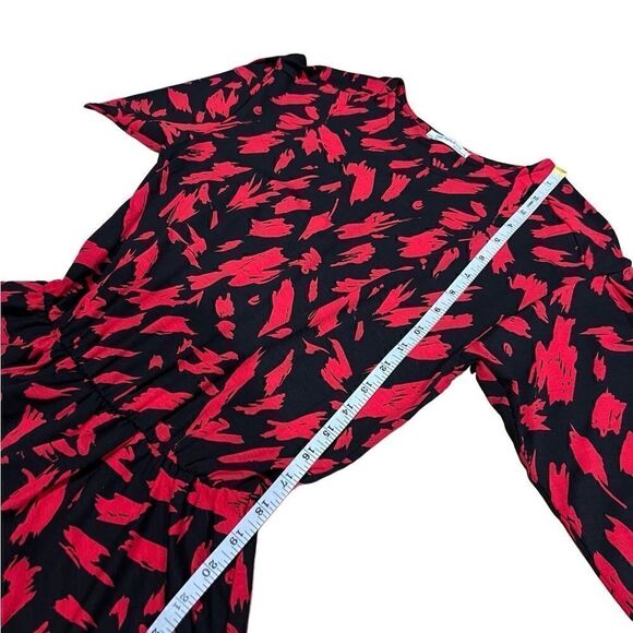 Zara Trafaluc Red Black Peplum Fit & Flare Dress size small - Picture 14 of 16